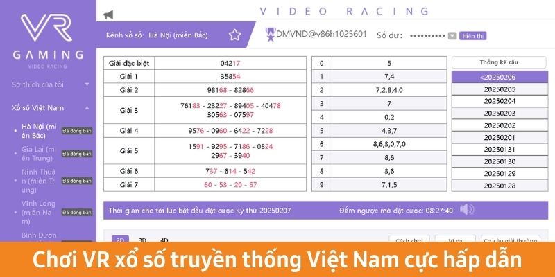 Chơi VR xổ số truyền thống Việt Nam cực hấp dẫn